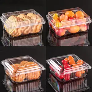 Factory Custom Disposable PET Plastic Food Container Plastic Packaging Box Food Cake Pastry Loaf Fruit Take Away