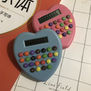 Heart Shaped Calculator 8 Digit Colorful Buttons Battery Powered For Students - Product Image 1