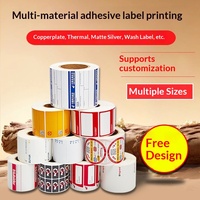 Etiquetas Adhesivas Impresas Personalizadas con Diseño Gratuito, Papel Recubierto, Tratamiento de Superficie Mate/Brillante, Etiquetas con Logotipo, Etiquetas con Código QR, Códigos de Barras
