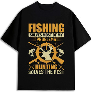 Camiseta de Pesca y Caza para Hombre, 100% Algodón, Manga Corta, Estampado, Tela Jersey Antiencogimiento, 180 g/m², Corte Regular - Product Image 1