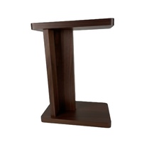 Table d'appoint en bois massif de style nordique minimaliste, design en forme de C, table de chevet mobile, bureau pour ordinateur portable, finition naturelle, table d'appoint pour salon