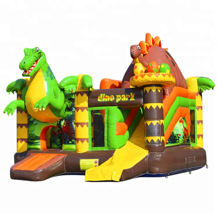 Dino Park Kids Party Inflatable Jumper Slide, Lâu Đài Khủng Long Bouncy House, Thương Mại Jumping Castle Để Bán