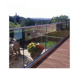 Rampe en aluminium avec protection en verre Main courante en métal sans cadre pour la sécurité de l'escalier Piscine Terrasse Appartement avec finition miroir - Product Image 5