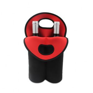 Custom Wholesale High Quality Custom 750Ml Neoprene Cooler Beer Wine <b>Bottle</b> Cover 2-<b>Bottle</b> Cooler Bag Sleeve for Beach Storage - Product Image 2