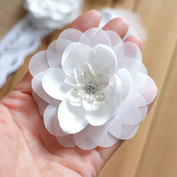 แฮนด์เมด3D จำลองดอกไม้ลูกไม้ตัดสำหรับ Diy แฮนด์เมดลูกไม้เพชรลูกไม้อุปกรณ์เสริมชุดแต่งงานหัวเครื่องประดับตกแต่ง