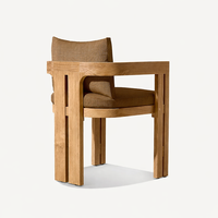Ensemble de meubles de jardin en teck pour l'extérieur, table et chaises d'extérieur pour hôtel, ensemble de table de jardin pour villa, table et chaises de salle à manger d'extérieur pour complexe hôtelier