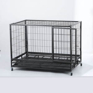सभी आकार भारी शुल्क धातु कुत्ते क्रट लक्जरी छोटे पालतू पिंजरे दो दरवाजे टिकाऊ तार हटाने योग्य पहियों स्टील प्लास्टिक वाहक पशु - Product Image 6