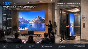 Écran LED pliable et mobile de 135 pouces P1.56, affichage LED HD 2K sur roues pour location de scènes de mariage et banquets intérieurs de grande envergure - Product Image 4