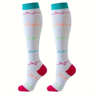 Calcetines <span class=keywords><strong>de</strong></span> Compresión hasta la Rodilla con Logotipo Personalizado, Diseño Jacquard Atlético, para Enfermeras, Trabajo y Viajes - Product Image 3