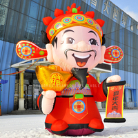 Personnage gonflable de dessin animé gonflable Dieu de la richesse Dieu de la fortune pour la décoration du nouvel an chinois