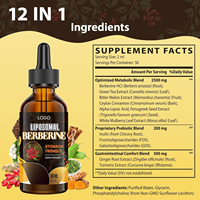 Nouvelle formule de berbérine, vinaigre d'extrait de vanille 100% pur, cannelle de Ceylan, chlorhydrate, acide phytique 500mg, liquide oral 60ml pour adultes