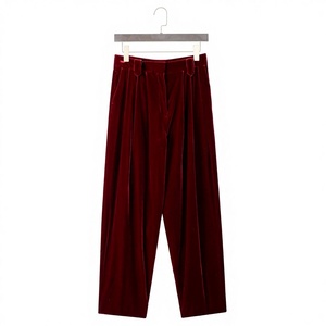 Traje de Franela Rojo a Medida para <span class=keywords><strong>Hombre</strong></span> con Pantalones Anchos Holgados, Trajes Personalizables para <span class=keywords><strong>Hombre</strong></span> con Tipos de Cuerpo Especiales y Tallas Grandes - Product Image 4