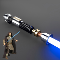 Obi Wan Saber LGT Proffie Dueling Heavy Metal Hilt Smooth Swing RGB Baselit Light-Up dengan LED Neopixel Lightsaber Toys