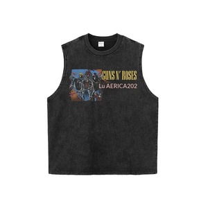 Camiseta de algodón lavado con estampado de calavera, estilo americano, de marca de moda urbana, transpirable, cuello redondo, holgada, estilo hip-hop retro para hombre. - Product Image 5