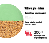 Assiette ronde en fibre végétale naturelle de coque de riz, antibactérienne et anti-moisissure, pour la maison, OEM ODM