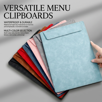 Porte-menu magnétique en cuir PU A4 pour restaurant, café, avec logo personnalisé imprimé, porte-bill avec boucle pour stylo