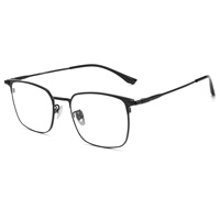 Meilleures ventes 8007L Monture de lunettes de vue ultra-légère en titane à monture complète plaquée IP pour hommes, monture carrée, verres AC