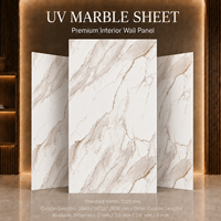 Panneau mural en PVC brillant effet marbre Calacatta Vein UV blanc ivoire MORLENX pour projet de villa de luxe