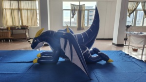 Bán Hot beile đen PVC <span class=keywords><strong>Inflatable</strong></span> khổng lồ rồng <span class=keywords><strong>2m</strong></span> dài khủng long mô hình với đôi cánh - Product Image 3