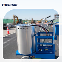 Machine de marquage routier thermoplastique haute efficacité, chauffée au GPL, à poussée manuelle, avec seau de marquage monobloc de précision