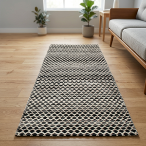 STAR HOMETEX Diamond Trellis Handmade Modern Novelty Home Fish <b>Runner</b> Rug Eco-Friendly Wool Flat Pile Rectangle - Product Image 6