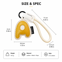 Porte-clés en cuir avec 26 lettres de l'alphabet, joli pendentif lettre initiale, breloque de sac, accessoire de voiture en PU, cadeau pour couple et amis