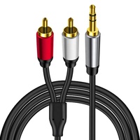 Câble adaptateur audio stéréo plaqué or Xput 3,5 mm, prise jack 3,5 mm vers 2 RCA mâles, cordon convertisseur audio stéréo