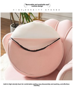 Nordic Modern Style Velvet Fabric Petal Double Sofa <strong>Small</strong> Apartment Living Room <strong>Bedroom</strong> Internet Celebrity Shop Lazy Sofa <strong>Chair</strong> - Product Image 6