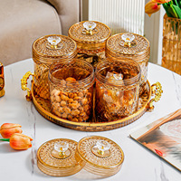 Nouveau pot rotatif en plastique de style européen avec plateau surélevé pour le stockage des céréales, des pâtisseries et des nouilles