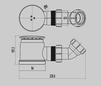 Ensemble de drain de douche pour salle de bain avec corps en PP, sortie de 50 mm, débit de 30 L/min, taille personnalisée