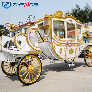 Chariot de tourisme électrique de luxe en or blanc, 4 roues, sans chevaux, personnalisé - Product Image 4