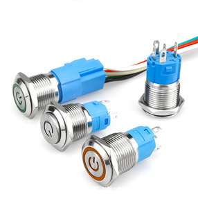 16mm Light Led Waterproof Metal <strong>Switches</strong> <strong>Button</strong> <strong>Push</strong> <strong>Button</strong> <strong>Switch</strong> With Wire - Product Image 1