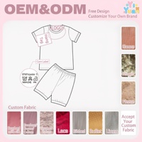 Ensemble de vêtements de détente confortable pour fillettes, t-shirt à manches courtes et col rond, short à taille élastique douce, pyjama pour enfants, personnalisation ODM prise en charge