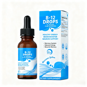 טיפות ויטמין <span class=keywords><strong>B12</strong></span> בטעם דובדבן אורגני - תכולה גבוהה, תומך בבריאות המוח והתאוששות הדם, מינון 2 מ\\\"ל - Product Image 1