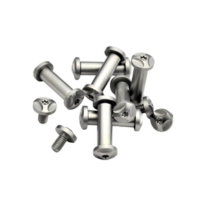 Vis de fixation mâle-femelle en acier inoxydable 416 à tête plate fendue pour artisanat du cuir, reliure de livres et quincaillerie d'assemblage DIY - Product Image 5