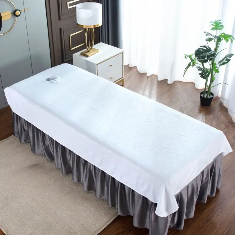 Wholesale High Quality Customized Beauty Salon Bed Sheet with Hole Massages Table Home Hotel Protector Cover