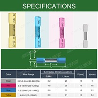 Kit de connecteurs de fils thermorétractables étanches et rétractables, lot de 20/100 pièces