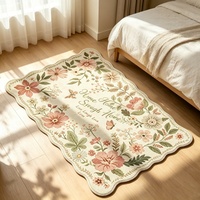 Tapis d'intérieur personnalisé vintage à bords festonnés, à poils ras, tissé à la machine en polyester, antidérapant, doux et lavable pour salon