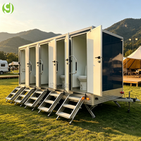 Remorque de toilettes de luxe Goeasy à cinq portes et cinq unités pour événements et festivals