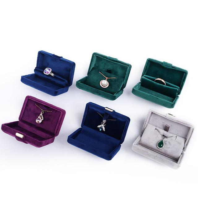 2022 Wholesale Custom logo Box Ring Boxes Jewellery Packaging Luxury Velvet Jewelry Box of Rings