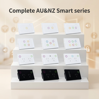 Interruptores y Enchufes Inteligentes WiFi para el Hogar, Australianos, de 1/2/3/4/5/6 Botones, Panel Táctil RGB, Certificado RCM, GPO Simple y Doble Mate