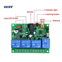 Interrupteur à distance sans fil RF intelligent à plusieurs canaux DC 12V 24V 36V 10A 433MHz, récepteur de relais + émetteur métallique 4CH