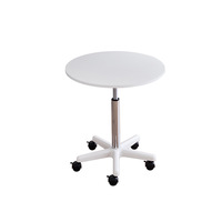 Table d'appoint mobile réglable en hauteur, plateau blanc lisse, roulettes silencieuses, chariot portable pour ordinateur portable, pour la maison et le bureau