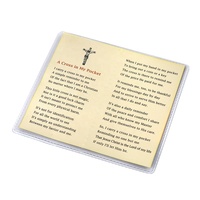 Croix de poche catholique protectrice pour enfants Saint Benoît, pendentif en argent plaqué pour la prière, bijoux