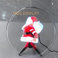 Nouvelle décoration de Noël 2024, ventilateur holographique 3D, écran LED intelligent WiFi HD pour bureau, utilisation en intérieur, 25 cm