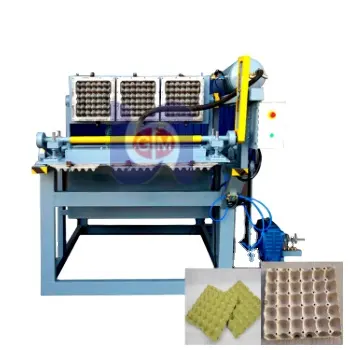 Máquina de bandeja de huevos de reciclaje de papel, línea de producción automática de pulpa de papel
