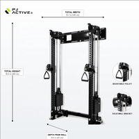 PINJIAN Rack de Squat Multifonctionnel, Cage de Musculation, Machine à Câbles Murale pour Salle de Sport et Fitness à Domicile