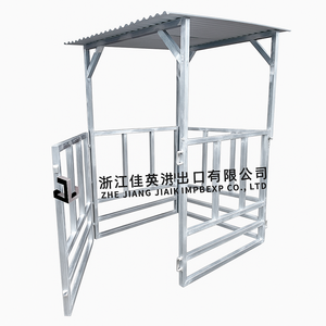 Mangeoire à bétail galvanisée robuste pour bovins et moutons, mangeoire extérieure avec toit, équipement agricole - Product Image 1