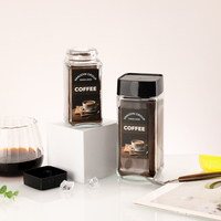 Bocal carré en verre transparent de 200 ml et 400 ml pour grains de café, pot de conservation hermétique pour épices, thé, noix, conteneur de cuisine