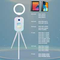 Photomaton portable avec support pour iPad, support de sol pour selfie, kiosque photo, photomaton selfie, DSLR, iPad